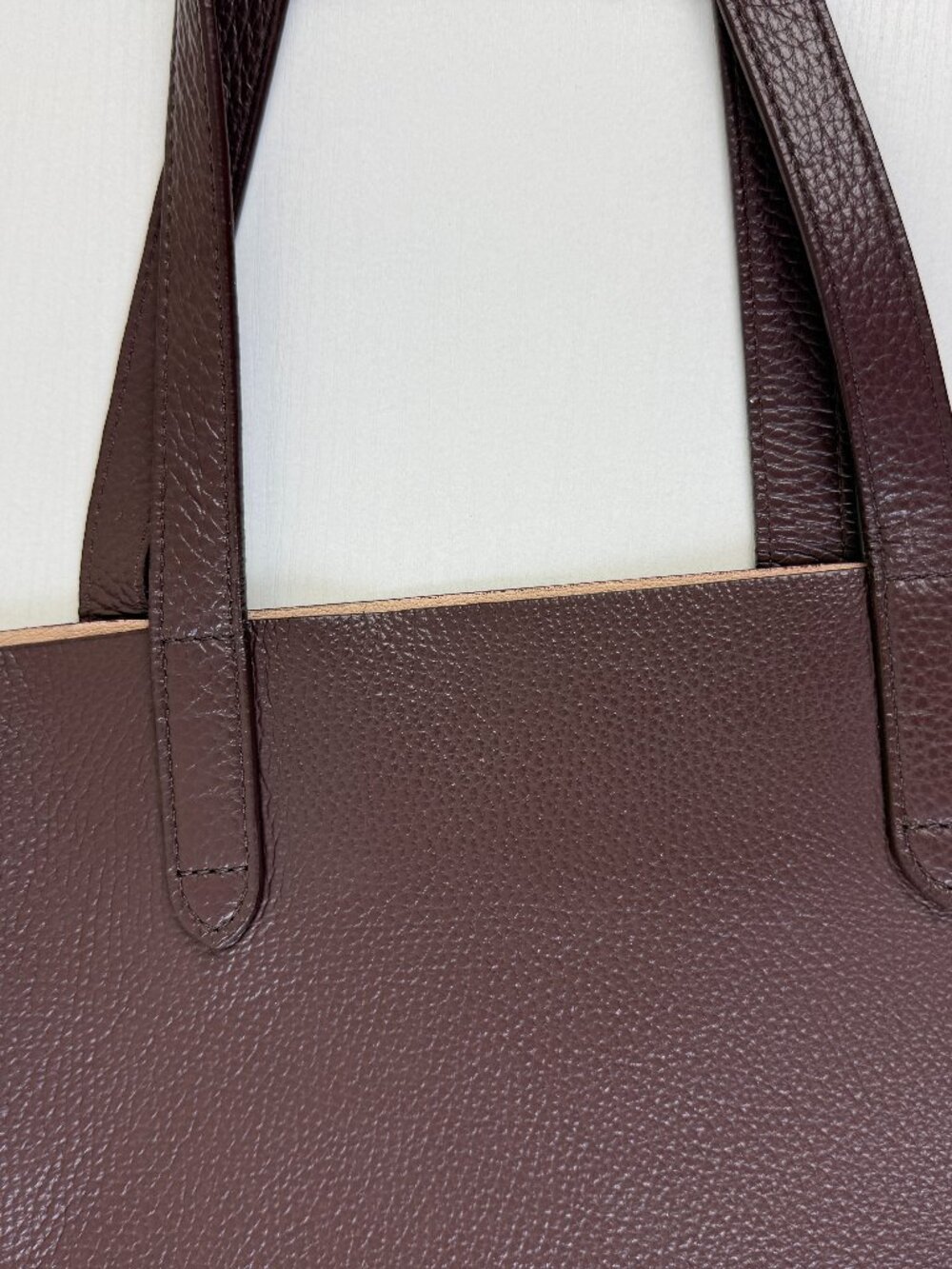 Cuyana Burgundy Pebbled Leather Tote Bag - Picture 8 of 16